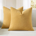 MIULEE Gold Chenille Couch Throw Pillow Covers, 18x18 | Set of 2, Soft by MIULEE