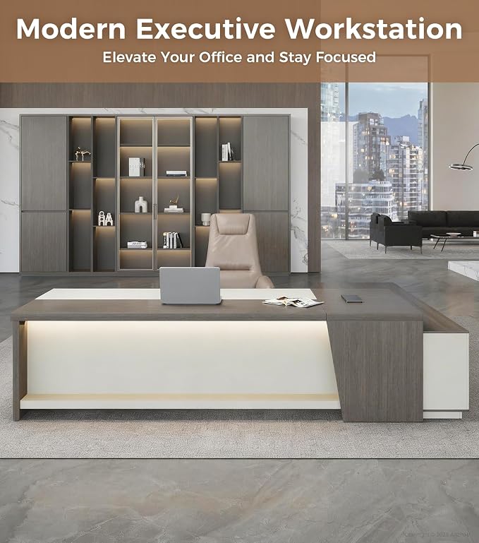 79" L-Shaped Executive Desk - Image 3
