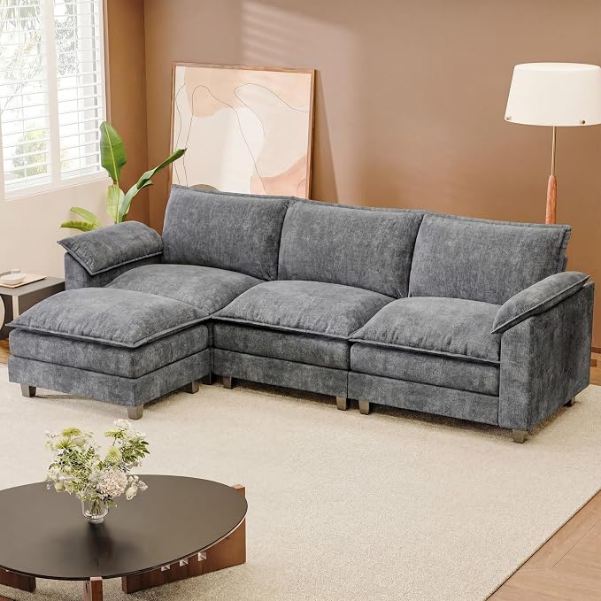 JUMMICO 118.9" Modular Sectional Cloud Couch 3-Seat Sofa Set - Image 7