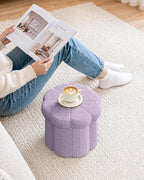 B FSOBEIIALEO Storage Ottoman Foldable, Sunflower Shaped Small Footrest - Image 2