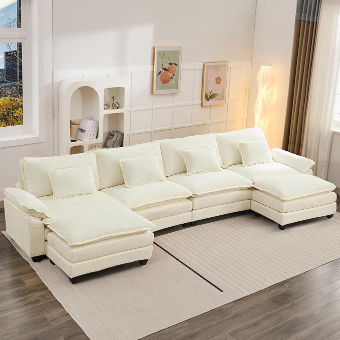 Oprisen 154" Modular Sectional Sofa, Comfy Cloud Couch Sectional Sofa by Oprisen