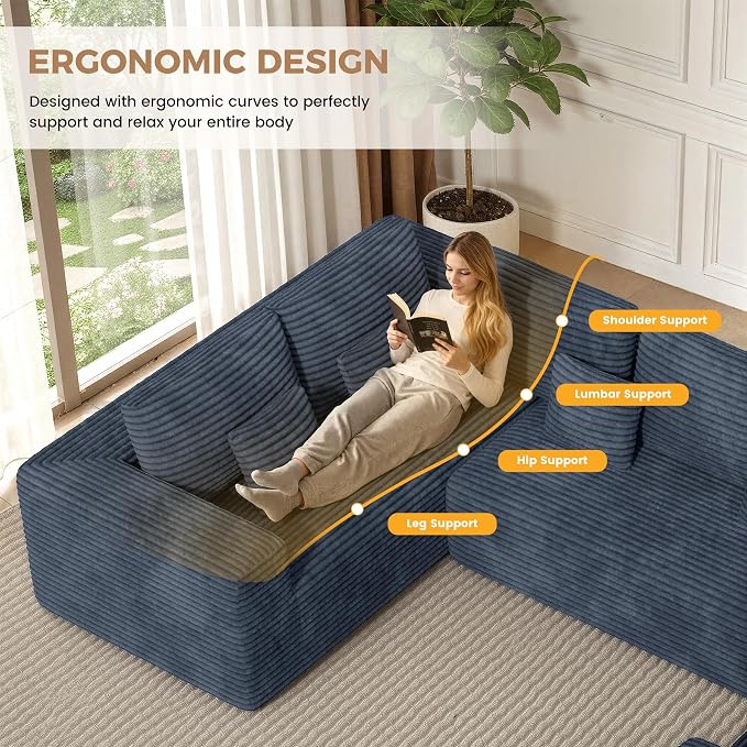 Luxanimarion 136'' Large Sectional Cloud Couches - Image 5