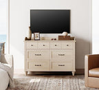 WAMPAT 6 Drawers Dresser for Bedroom, Elegant Wooden Chest of Drawers Kids - Image 4