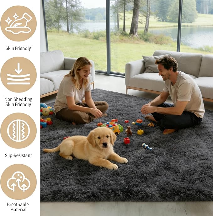 10x14 Area Rug Fluffy Shaggy - Image 3