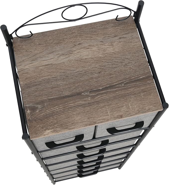 Household Essentials Ashwood & Iron Eight-Drawer Dresser Tower - Image 7