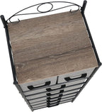 Household Essentials Ashwood & Iron Eight-Drawer Dresser Tower - Image 7