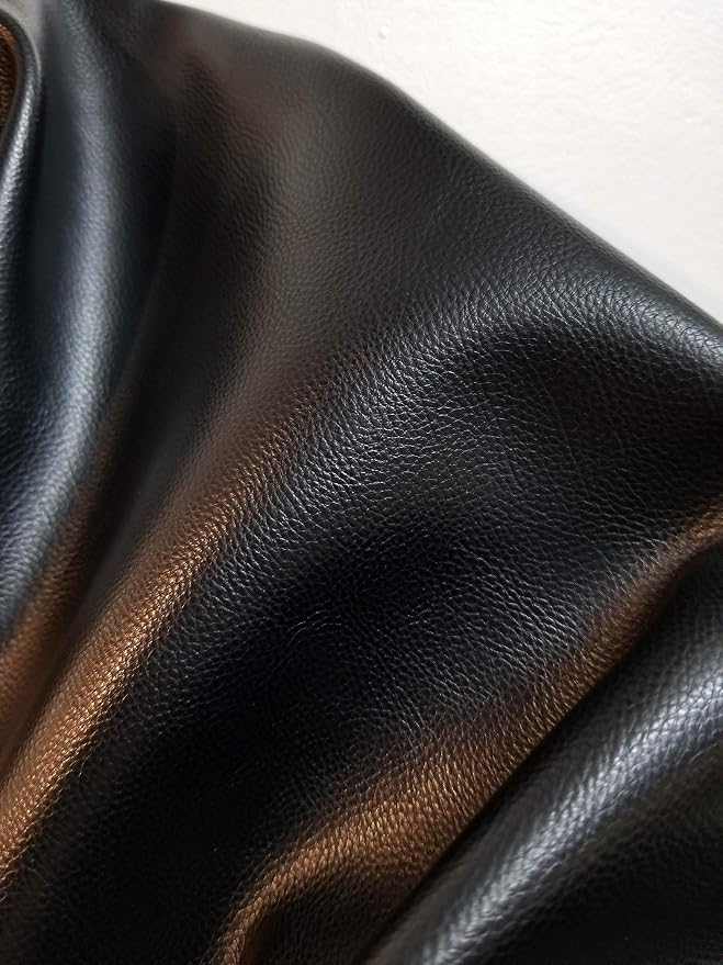 NAT Leathers | Black Pebbled Soft faux Vegan PU {Peta Approved Vegan} Leather - Image 5