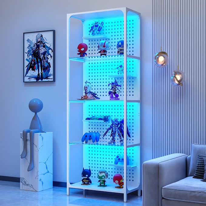 kepptory Display Case with LED Lights, Display Cabinet with Glass Storage - Image 7