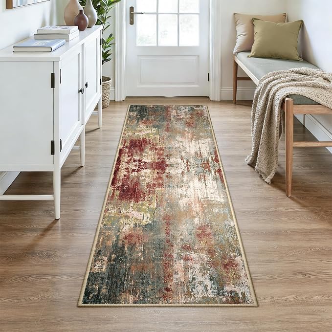RELEANY Washable Runner 3'x7' Abstract Area Rug - Image 2