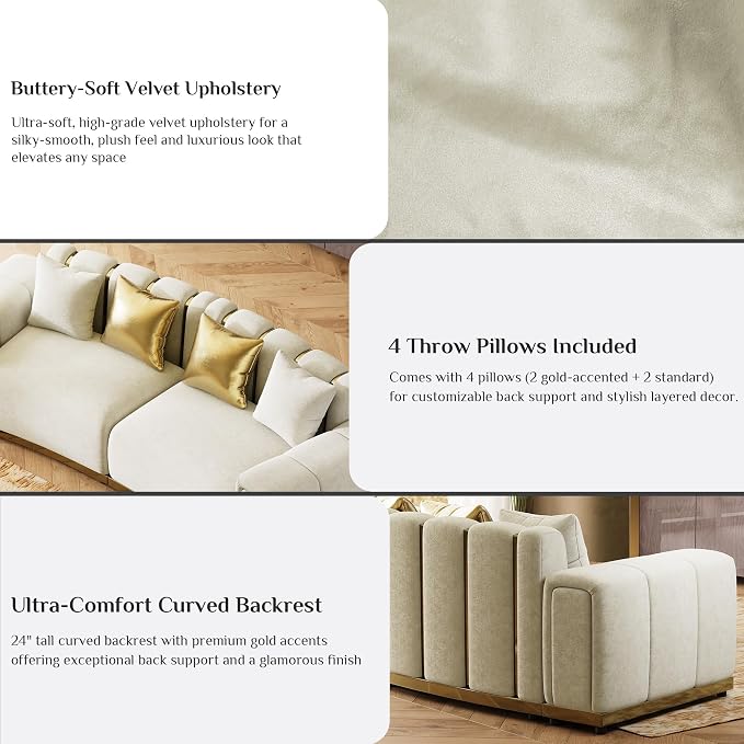 Oversized Velvet Chesterfield Couch - Image 3