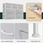 7-Drawer Dresser for Bedroom, Anti-Tip Wide Storage Organizer Fabric Chest of - Image 6