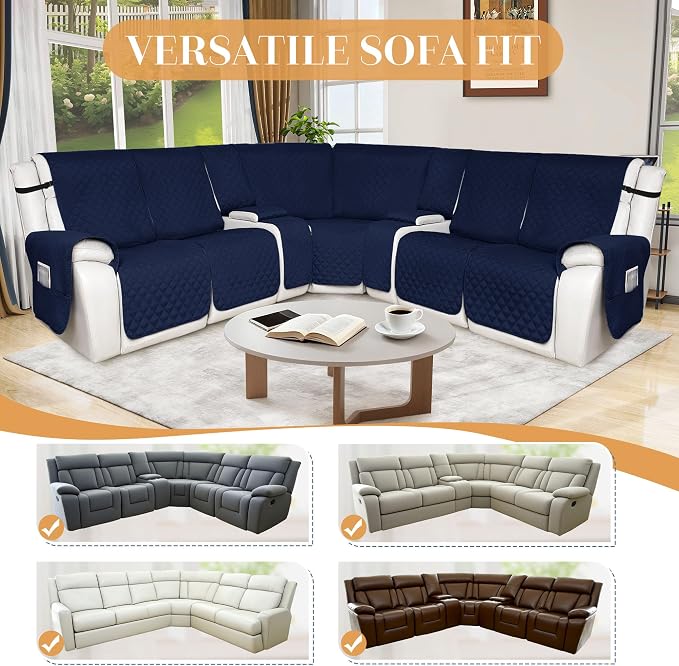 HDCAXKJ 100% Waterproof Reclining Sectional Couch Covers L Shape Recliner Sofa - Image 5
