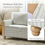 EcoHarbor Living 3-Seater Couch, Stripe 81" Mid-Century Modern Upholstered Sofa - Image 6
