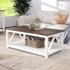 ChooChoo Farmhouse Coffee Table, Rustic Vintage Living Room Table by ChooChoo