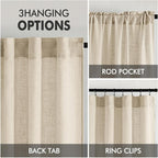 MIULEE Short Linen Curtains 52x45 Inch Length 2 Panels - Image 3