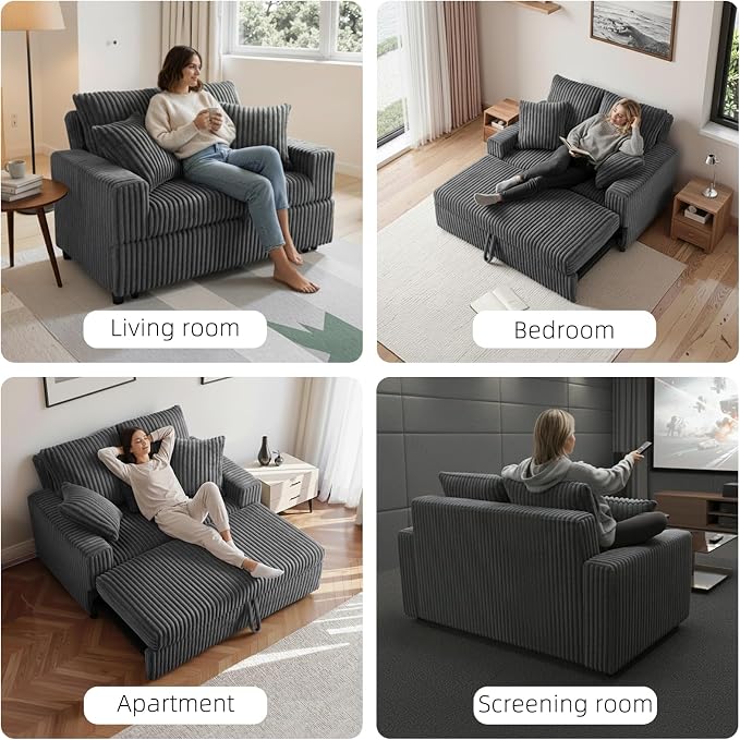 3 in 1 Convertible Sofa Bed，52.8" Pull Out Couch - Image 7