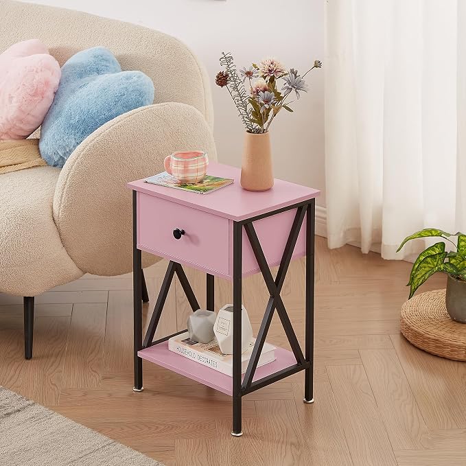 VECELO Nightstands Set of 2, Modern Bedside End Tables, Night Stands - Image 5
