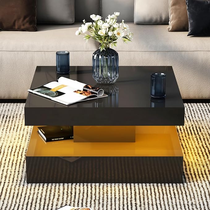 HedoAjim Black LED Coffee Table by HedoAjim