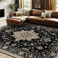 RELEANY Washable Area Rug, Water Repellent, Pet Friendly, Vintage Floral Boho by RELEANY