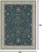 Dark Green Oushak Living Room Rug 10x14 - Image 2