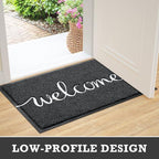 Black Door Mat Welcome Mats Outdoor Indoor Doormat - Image 5