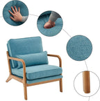 Bonnlo Teal Accent Chairs Set of 2, Upholstered Mid Century Modern Lounge - Image 4