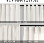 Beige White Linen Curtains 108 Inches Long - Image 2