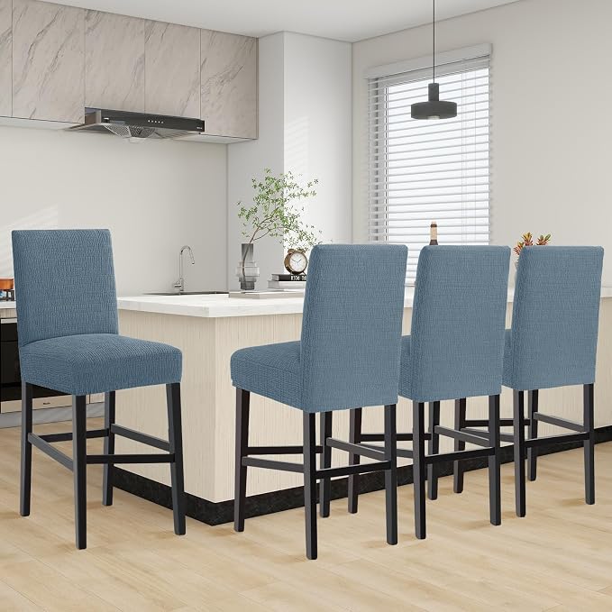 Turquoize 100% Waterproof Bar Stool Cover Stretch Washable Barstool Seat Covers - Image 7