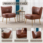 PU Leather Accent Chair Set of 2 - Image 6