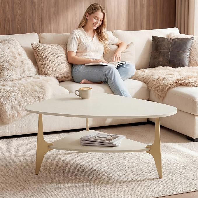 MWOOD Triangle Coffee Table, 33.5″‌ Modern Coffee Table - Image 5