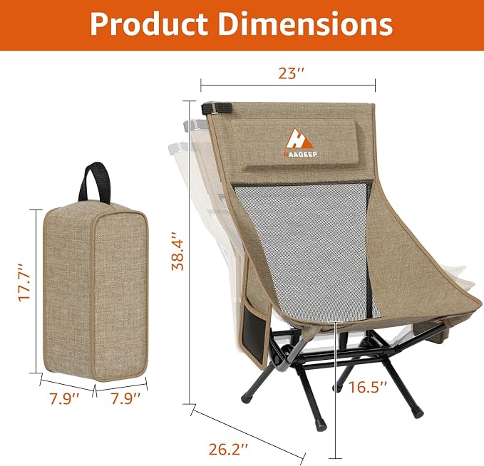 Armless Rocking Camping Chair for Adults, Portable Folding Outdoor Rocker - Image 3