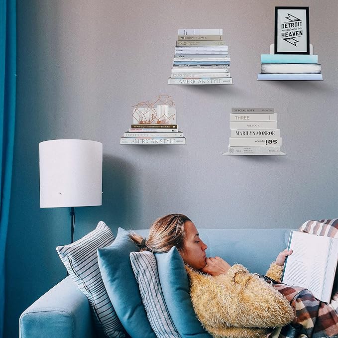 Fentec Invisible Floating Bookshelf, Wall Mounted Floating Bookshelves - Image 2