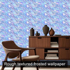 HOMETITUTE Shimmering Lilac Blue Wave Pattern Wallpaper Peel and Stick Contact - Image 5