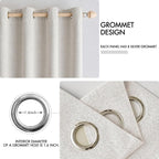 MIULEE 100% Blackout Linen Curtains - Image 4