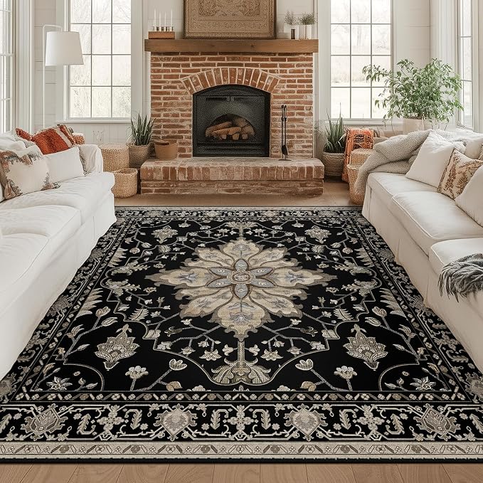 RELEANY Washable Area Rug, Square 8'x8', Water Repellent, Pet Friendly by RELEANY