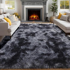 Dark Grey Large Area Rugs for Living Room Carpet, 8x10 Rug, Big Fluffy Modern - Image 3