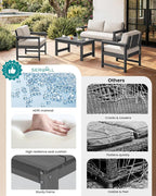 SERWALL Gray HDPE Outdoor Loveseat - Image 9