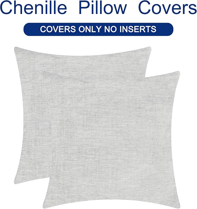 CaliTime Decorative Throw Pillow Covers 24 X 24 Inches Moonbeam Gray | Pack of 2 - Image 6