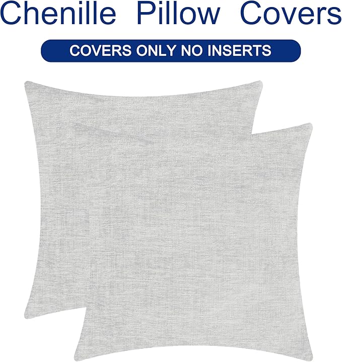 CaliTime Decorative Throw Pillow Covers 16 X 16 Inches Moonbeam Gray | Pack of 2 - Image 6