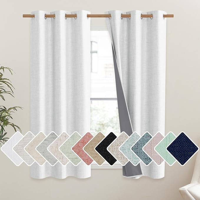 NICETOWN 100% Absolutely Blackout Linen Curtains by NICETOWN