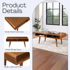 Boraam Zebra Series Halmstad Coffee Table, Rich Walnut - Image 10