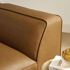 Modway Auren Vegan Leather Left Modular Armchair in Camel - Image 5