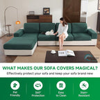 OHSIO Couch Cushion Covers for Sectional Sofa, Stretch Soft Sofa Slipcovers - Image 5