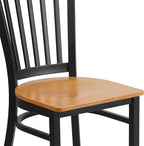 Flash Furniture HERCULES Series Black Vertical Back Metal Restaurant Chair - Image 9