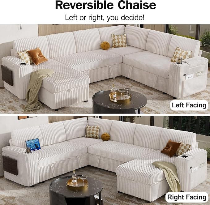 Vipbear 111" Modular Sectional Sleeper Sofa - Image 6