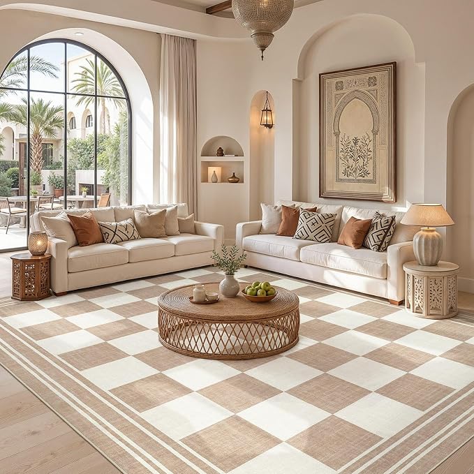 cotiled Boho 9x12 Area Rug for Living Room: Large Moroccan Washable Rug | Solve - Image 5