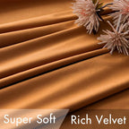 MIULEE Velvet Curtains 52x84 inches 2 Panels Gold Brown Blackout Curtains | - Image 4