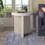 Henn&Hart 22" Fluted Scandinavian Round End Table, Ribbed Side Table, Nightstand - Image 2
