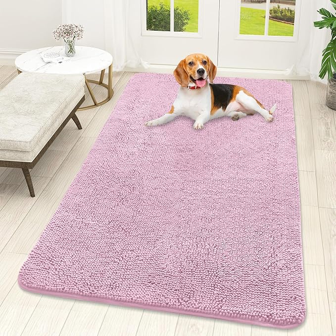 OLANLY Dog Door Mat for Muddy Paws 59x32, Super Absorbent Chenille Mud Mat | by OLANLY
