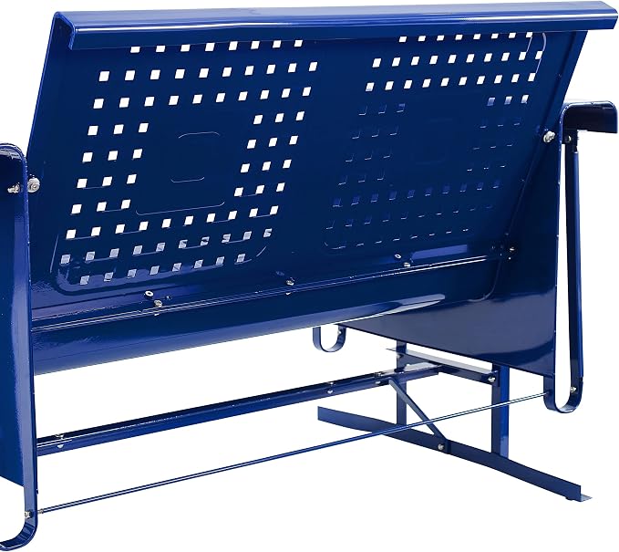 Crosley Furniture Bates Retro Metal Outdoor Sofa Glider, 3-Person Rocking Patio - Image 8